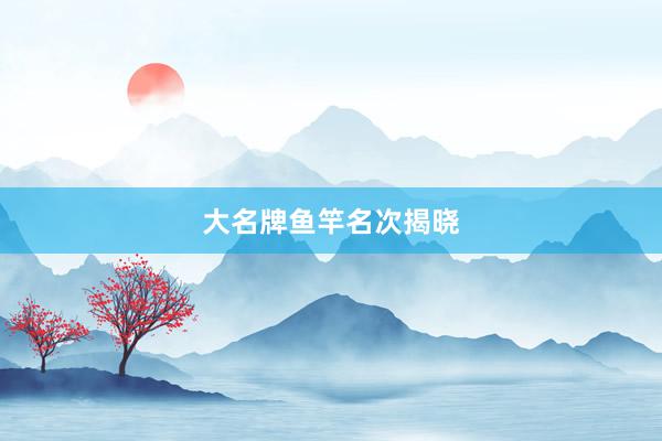 大名牌鱼竿名次揭晓